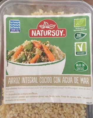 Arroz integral cocido con agua de mar