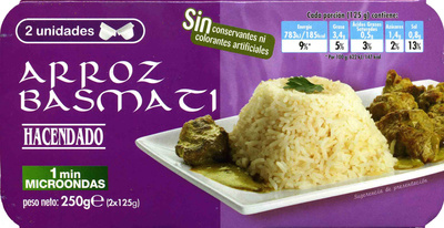 Arroz cocido basmati